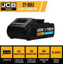 JCB 18V E-Tech Li-ion Battery 3.0AH | 21-30LI-C